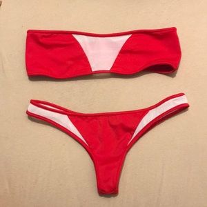 Belles Des Pins (French) small red bikini set